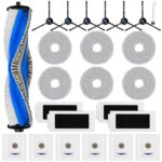Accessory Set for Ecovacs Deebot T30 Omni / T30 Pro Omni Robot Vacuum Cleaner, 1 Main Brush, 4 HEPA Filters, 6 Wipes, 6 Dust Bags, 6 Side Brushes, 1 Cleaning Brush