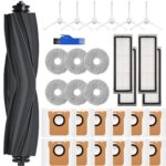Pack of 30 Accessory Replacement Parts Compatible with Dreame L10s Ultra / L10 Ultra, for Xiaomi Robot Vacuum X20+ Accessories, 1 Main Brush, 6 Side Brushes, 4 Filters, 6 Mop Pads, 12 Dust Bags, 1