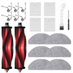 Pack of 20 Accessories Replacement Parts for Roborock Q7 M5/Q7 M5+/Q7 L5/Q7 L5+ Robot Vacuum Cleaner, 2 Roller Brushes, 4 HEPA Filters, 6 Wipes, 6 Side Brushes, 1 Cleaning Brush