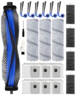 22 Piece Accessory Set for ECOVACS DEEBOT X11 PRO Omni Robot Vacuum Cleaner: 1 Main Brush, 6 Side Brush, 6 Dust Bags, 4 Filters, 3 Mop Rollers, 1 Cleaning Brush, 1 Screwdriver
