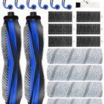 20 Piece Accessory Set for ECOVACS DEEBOT X11 PRO Omni/X11 OmniCyclone Robot Vacuum Cleaner: 2 Main Brushes, 6 Side Brushes, 6 Filters, 4 Mop Rollers, 1 Cleaning Brush, 1 Screwdriver