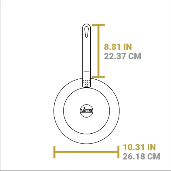تابه کربن استیل 25 سانتی لاج Lodge Carbon Steel Skillet - تصویر 3