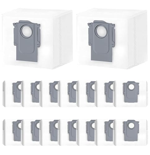 16 Replacement Bags for Roborock Q5 Max+ /Q5 Pro /Q5 Pro+ /Q7 Max /Q7 Max+ /Q8 Max /Q8 Max+ /S7 Max Ultra /S7 MaxV Ultra /S7 Pro Ultra/S8+/S8 Pro Ultra, 3L Large Capacity Dust Bags
