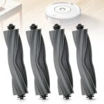 Set of 4 Accessories for Dreame, Rubber Brush Replacement Parts Main Brush Accessories Robot Vacuum Cleaner Accessories Main Brushes Accessory Set Wheels Brush Compatible with X40 / L10s / L40 / L10s