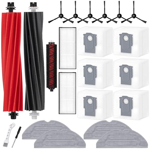 UPUPDAY Spare Parts Accessories for Roborock S8 Pro Ultra, 2 Main Brush, 1 Self-Cleaning Brush, 2 Filters, 6 Dust Bags, 4 VibraRise 2.0 Cloths, 6 Side Brushes