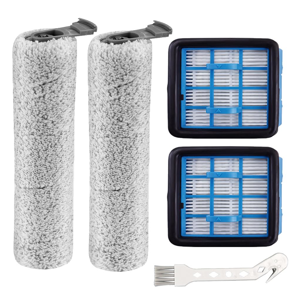 Ytaland Replacement Parts Accessories for BISSELL CrossWave OmniForce 3912N & OmniFind Cordless Wet and Dry Vacuum Cleaner, 2 Roller Brush, 2 Filters