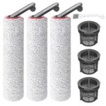 PeakLife Pack of 7 Accessories for Dreame H14 Pro, H14 Dual, H14, Wet and Dry Vacuum Cleaner, 3 Brush Rollers, 3 Filters, 1 Cleaning Brush, Replacement Parts Compatible with Vacuum Cleaner, Washable