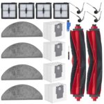 20 Piece Accessory Set for Roborock Q10 X5+ /Q10 X5 Robot Vacuum Cleaner Replacement Parts, 2 Main Brushes, 4 Filters, 4 Mop Pads, 4 Side Brushes, 4 Dust Bags, 2 Tools