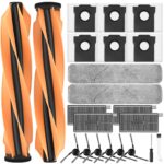 Pack of 22 Accessories for Dreame Aqua10 Ultra Track Complete Robot Vacuum Cleaner, 1 Main Brush, 6 Dust Bags, 2 Roll Wipes, 4 HEPA Filters, 6 Side Brushes, 1 Cleaning Accessories, 1 Screwdriver