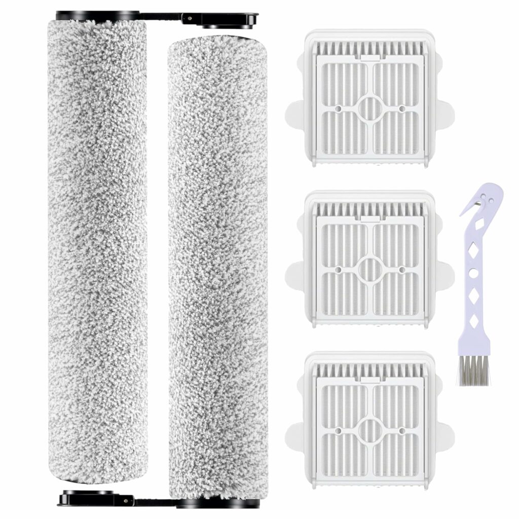 Replacement Roller Brushes & HEPA Filters Compatible with Roborock F25 / F25 ALT Handheld Wireless Vacuum Cleaner – Compatible Accessory Set, 2 Roller Brush and 3 Filters