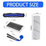 15 Pieces Accessories Kit for Ecovacs Deebot X11/X11 PRO/T80S Robot Vacuum Cleaner, with 1 Main Brush, 6 Side Brushes, 2 Mop Rollers, 4 HEPA Filters, 2 Cleaning Tools