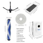 20 Pieces Accessories Replacement Parts for Ecovacs Deebot X5 Omni Vacuum Cleaner, Replacement Parts for X5 Pro Vacuum Cleaner, 1 Main Brush + 4 Filters + 4 Wipes + 4 Side Brushes + 4 Dust Bags + 3