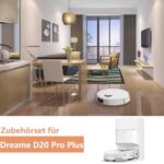 Accessories for Dreame D20 Pro Plus, JKOISL 2 x Main Roller Brushes, 6 x Dust Bags, 4 x Side Brushes, 2 x Filters, 4 x Mop Wipes, Replacement Parts Robot Vacuum Cleaner Accessory Set