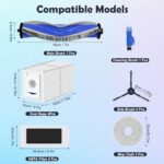 T30 Accessories Replacement Compatible with Ecovacs Deebot T30 Pro OMNI / T30 OMNI Robot Vacuum Cleaner, 1 Main Brush, 4 Filters, 4 Side Brushes, 4 Mop Wipes, 4 Antibacterial Dust Bags, 1 Cleaning