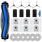 22PCS Accessories Compatible with Ecovacs Deebot T50 PRO Omni/T50 Omni/T50/T50 PRO/T50 Max Robot Accessory Kit 1 Main Brush, 4 Side Brushes, 4 Filters, 6 Mops, 6 Dust Bags