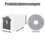 Set of 20 – 10 Microfibre Washable Cloths + 10 Dust Bags for Dreame/Xiaomi Robot – Complete Maintenance Kit for X30, X40, X50, L20 Ultra and More (10 Mops+Bags)