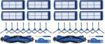 Replacement Part for Eufy RoboVac 11S Max RoboVac 15C Max RoboVac 30C Max RoboVac G30 Edge G10 Hybrid Robot Vacuum Cleaner Accessories Kit, Including 1 Main brush, 8 Side brushes, 4 Filters
