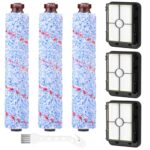 Accessories for Bissell CrossWave 3-in-1 C3 Pro Wet Dry Vacuum Cleaner 3555N, 3 Multi Surface Brushes 1868 + 3 Filters 1866 for Bissell CrossWave 17132 2225N 2582N 25821 2519 Vacuum Cleaner