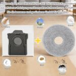 Set of 20 – 10 Microfibre Washable Cloths + 10 Dust Bags for Dreame/Xiaomi Robot – Complete Maintenance Kit for X30, X40, X50, L20 Ultra and More (10 Mops+Bags)