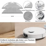 Accessories for Dreame D20 Pro Plus, JKOISL 2 x Main Roller Brushes, 6 x Dust Bags, 4 x Side Brushes, 2 x Filters, 4 x Mop Wipes, Replacement Parts Robot Vacuum Cleaner Accessory Set