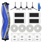 T30 Accessories Replacement Compatible with Ecovacs Deebot T30 Pro OMNI / T30 OMNI Robot Vacuum Cleaner, 1 Main Brush, 4 Filters, 4 Side Brushes, 4 Mop Wipes, 4 Antibacterial Dust Bags, 1 Cleaning