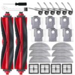 26 Pcs Accessories Kit Compatible with Roborock Q10V/Q10 PF/Q10 V+/ Q10 P+/Q10 VF/VF+/P/PF+ Robot Vacuum Cleaner, Include 2 Main Brush 6 Side Brushes 6 Mop Pads 6 Dust Bags 4 Filters 2 Tool