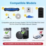 22PCS Accessories Compatible with Ecovacs Deebot T50 PRO Omni/T50 Omni/T50/T50 PRO/T50 Max Robot Accessory Kit 1 Main Brush, 4 Side Brushes, 4 Filters, 6 Mops, 6 Dust Bags