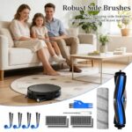 Accessory Set for Ecovacs Deebot X11 / X11 Pro Omni Vacuum Cleaner, Replacement Parts, 1 Main Brush, 1 Roll of Wipes, 4 Side Brushes, 4 HEPA Filters, 1 Cleaning Tool, 1 Screwdriver