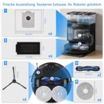 25 Piece Accessory Set for Ecovacs Deebot T50 Omni / T50 Pro Omni Robot Vacuum Cleaner, 2 Roller Brushes, 6 Mops, 4 HEPA Filters, 6 Side Brushes, 1 Cleaning Brush and 6 Dust Collection Bags