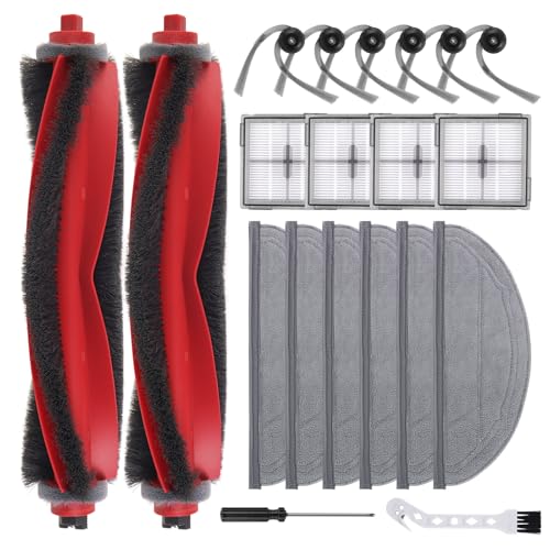 Accessory Replacement Compatible with Roborock Q10 S5/Q10 S5+ Plus Robot Vacuum Cleaner, 2 Main Brushes, 4 Filters, 4 Side Brushes, 6 Mop Wipes