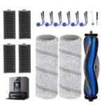 15 Pieces Accessories Kit for Ecovacs Deebot X11/X11 PRO/T80S Robot Vacuum Cleaner, with 1 Main Brush, 6 Side Brushes, 2 Mop Rollers, 4 HEPA Filters, 2 Cleaning Tools