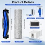21Pcs Accessory Kit for Ecovacs Deebot X9 Pro Omni,X9 Pro Vacuum Cleaner,1 Main Brush,1 Mop Roller,6 Dust Bags,6 Filters,6 Side Brushes,1 Cleaning Brush