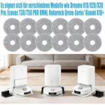 12 Washable Cloths for Dreame and Xiaomi Robot Vacuum Cleaners – Reusable Microfibre Cloths for X30, X40, X50, L20, L50 and More (12 Mops)