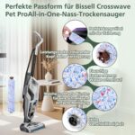Accessories for Bissell CrossWave 3-in-1 C3 Pro Wet Dry Vacuum Cleaner 3555N, 3 Multi Surface Brushes 1868 + 3 Filters 1866 for Bissell CrossWave 17132 2225N 2582N 25821 2519 Vacuum Cleaner