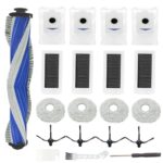 20 Pieces Accessories Replacement Parts for Ecovacs Deebot X5 Omni Vacuum Cleaner, Replacement Parts for X5 Pro Vacuum Cleaner, 1 Main Brush + 4 Filters + 4 Wipes + 4 Side Brushes + 4 Dust Bags + 3