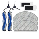 9-Piece Accessory Set for Ecovacs N20 PRO and Ecovacs N20 Family Robot Vacuum Cleaner, Standard Replacement Kit Includes 2 Main Brushes, 3 Wipes, 2 Filters, 2 Side Brushes