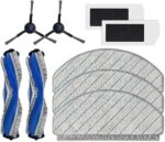 9-Piece Accessory Set for Ecovacs N20 PRO and Ecovacs N20 Family Robot Vacuum Cleaner, Standard Replacement Kit Includes 2 Main Brushes, 3 Wipes, 2 Filters, 2 Side Brushes