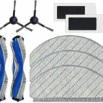 9-Piece Accessory Set for Ecovacs N20 PRO and Ecovacs N20 Family Robot Vacuum Cleaner, Standard Replacement Kit Includes 2 Main Brushes, 3 Wipes, 2 Filters, 2 Side Brushes