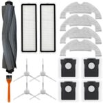 D10 Plus gen 2 Replacement Parts Accessories Compatible with Dreame D10 Plus Gen 2 Robot Vacuum Cleaner, Including 1 Main Brush, 2 Hepa Filters, 4 Mop Pads, 4 Edge-Sweeping Brushes, 4 Dust Bag