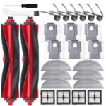 26 Pcs Accessories Kit Compatible with Roborock Q10V/Q10 PF/Q10 V+/ Q10 P+/Q10 VF/VF+/P/PF+ Robot Vacuum Cleaner, Include 2 Main Brush 6 Side Brushes 6 Mop Pads 6 Dust Bags 4 Filters 2 Tool