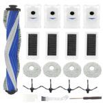 20 Pieces Accessories Replacement Parts for Ecovacs Deebot X5 Omni Vacuum Cleaner, Replacement Parts for X5 Pro Vacuum Cleaner, 1 Main Brush + 4 Filters + 4 Wipes + 4 Side Brushes + 4 Dust Bags + 3