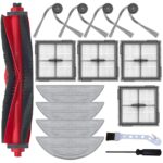 15 Piece Accessory Set for Roborock Q10 S5+ / Q10 S5 Robot Vacuum Cleaner, 1 Main Brush, 4 Side Brushes, 4 Dust Bags, 4 HEPA Filters, 2 Cleaning Attachments