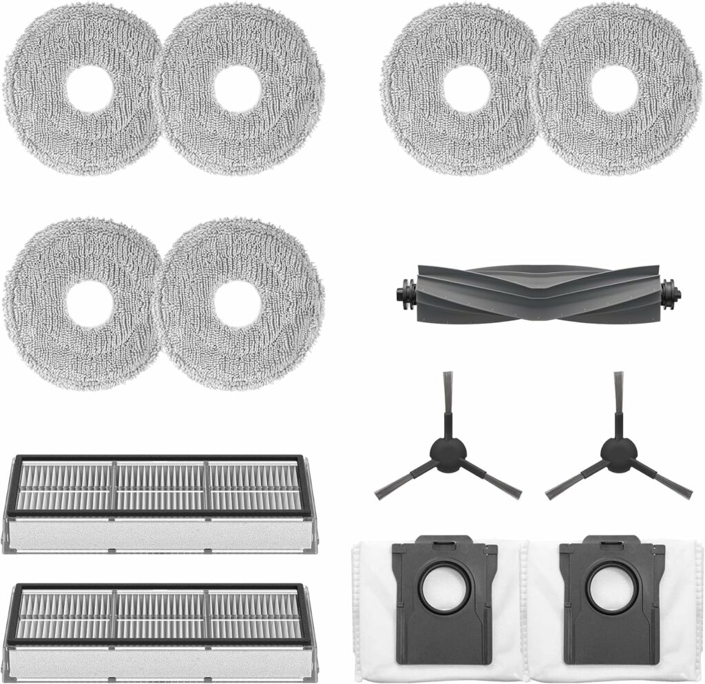 Dreame Accessory Kit for L10s Ultra Gen2 Robot Includes 1 x Main Brush, 2 x Side Brush, 2 x Dust Filter, 2 x Dust Collection Bags, 6 x Mop Cloths (3 Pairs)