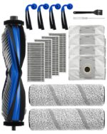KEEPOW 17 Piece Accessory Set for ECOVACS X11 OMNICYCLONE / X11 Pro Omni, Replacement Parts with 1 Main Roller Brush, 2 Mop Roller, 4 Filters, 4 Dust Bags, 4 Side Brushes, 1 Cleaning Brush, 1