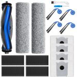 15 Replacement Accessories Kit Compatible with Ecovacs Deebot X9 Pro Omni Robot Vacuum Cleaner, Includes 1 Main Brush, 4 Side Brush, 4 Filters, 2 Mop Rollers, 4 Dust Bags