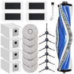 22 pieces replacement part for Ecovacs Deebot T30C Pro Omni robot vacuum cleaner accessories, 1 main brush, 6 wipes, 4 dust bags, 4 HEPA filters, 6 side brushes