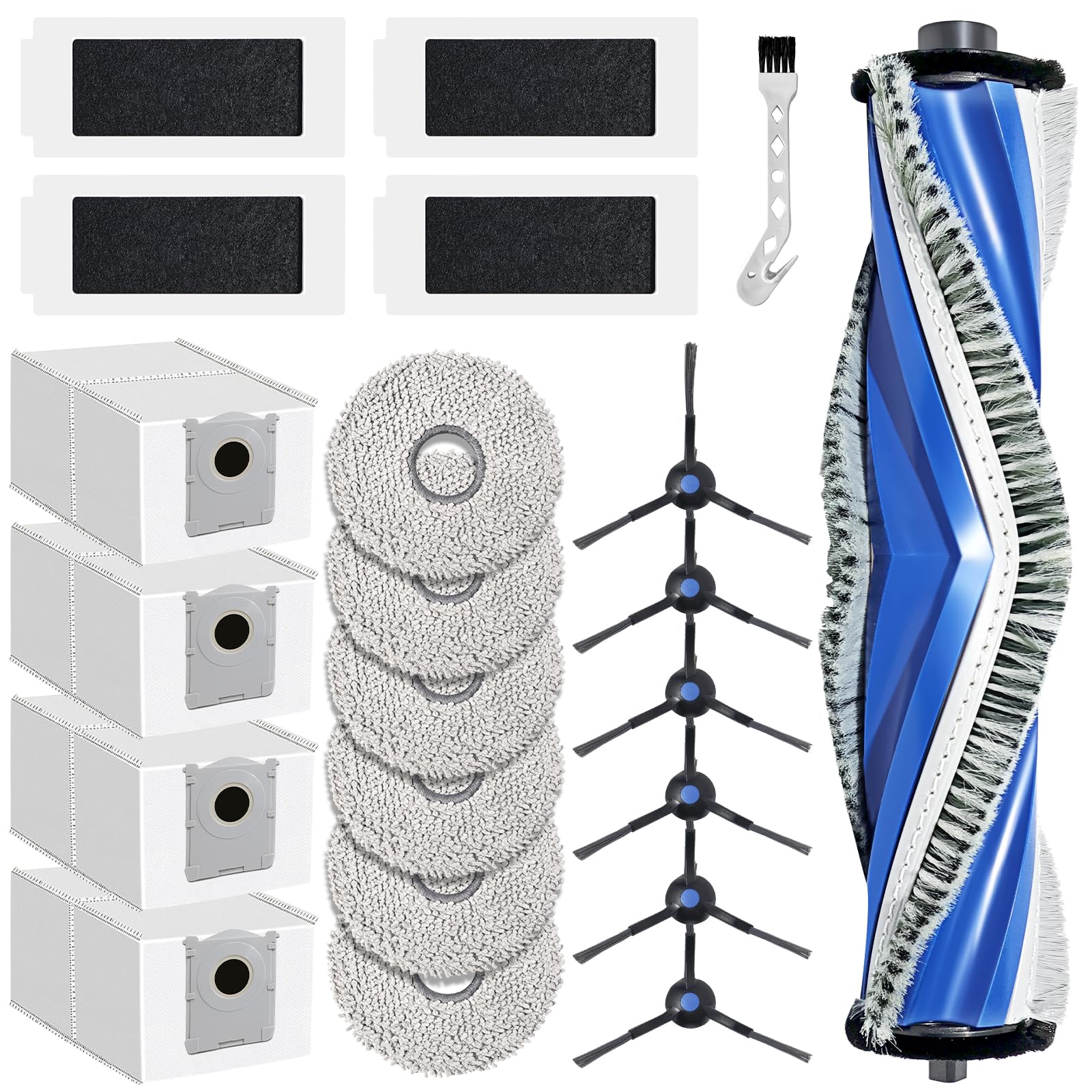 22 pieces replacement part for Ecovacs Deebot T30C Pro Omni robot vacuum cleaner accessories, 1 main brush, 6 wipes, 4 dust bags, 4 HEPA filters, 6 side brushes_699883cb542cd.jpeg 22 pieces replacement part for Ecovacs Deebot T30C Pro Omni robot vacuum cleaner accessories, 1 main brush, 6 wipes, 4 dust bags, 4 HEPA filters, 6 side brushes
