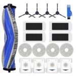 T30 Accessories Replacement Compatible with Ecovacs Deebot T30 Pro OMNI / T30 OMNI Robot Vacuum Cleaner, 1 Main Brush, 4 Filters, 4 Side Brushes, 4 Mop Wipes, 4 Antibacterial Dust Bags, 1 Cleaning