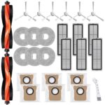 Replacement Accessories for Xiaomi X10+ /X20+, Spare Parts for Dreame L10s Ultra /L10 Ultra /L10 Prime, 2 Main Brush, 6 Filter, 6 Bags, 6 Cloths, 6 Side Brushes