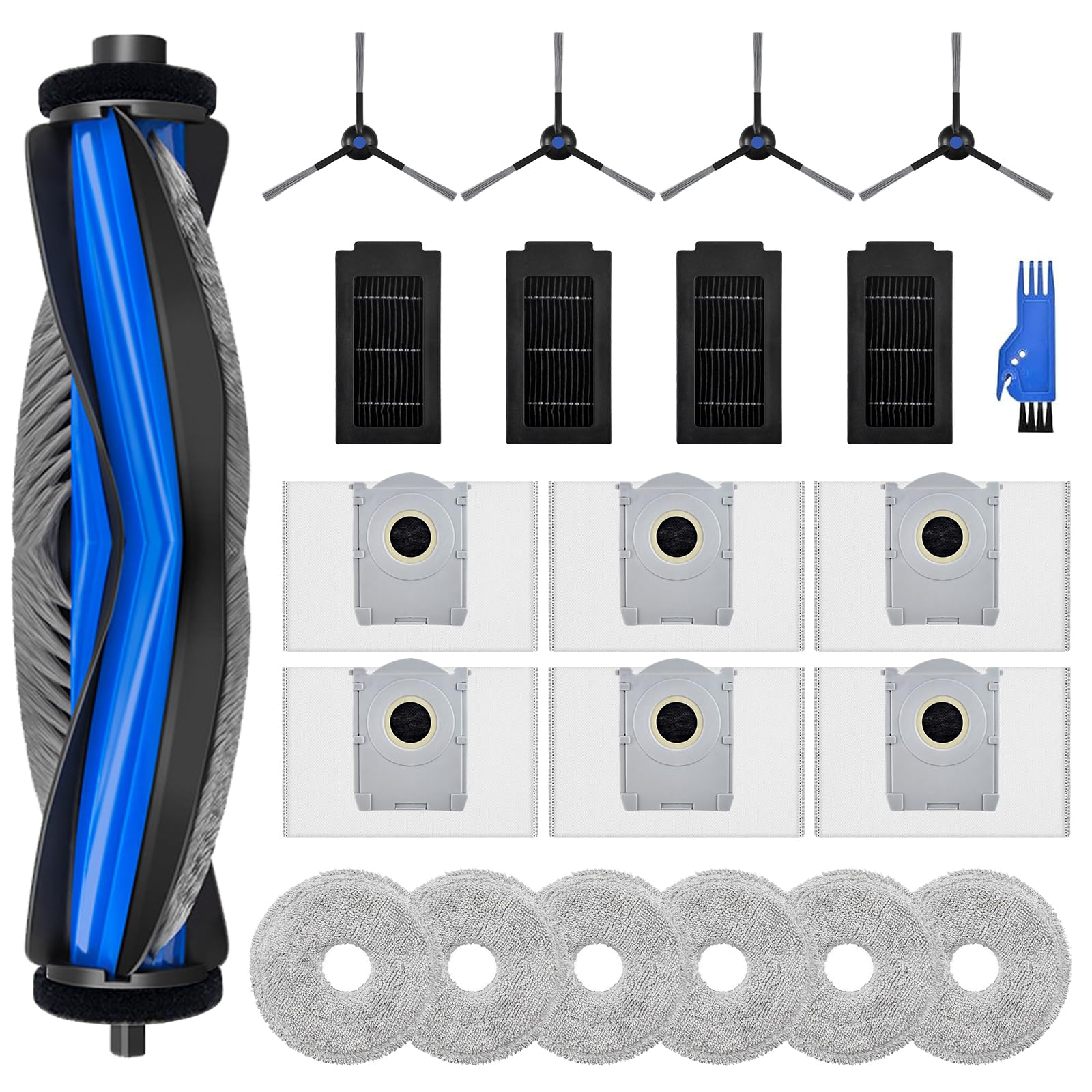 22PCS Accessories Compatible with Ecovacs Deebot T50 PRO Omni/T50 Omni/T50/T50 PRO/T50 Max Robot Accessory Kit 1 Main Brush, 4 Side Brushes, 4 Filters, 6 Mops, 6 Dust Bags_69935adba9613.jpeg 22PCS Accessories Compatible with Ecovacs Deebot T50 PRO Omni/T50 Omni/T50/T50 PRO/T50 Max Robot Accessory Kit 1 Main Brush, 4 Side Brushes, 4 Filters, 6 Mops, 6 Dust Bags